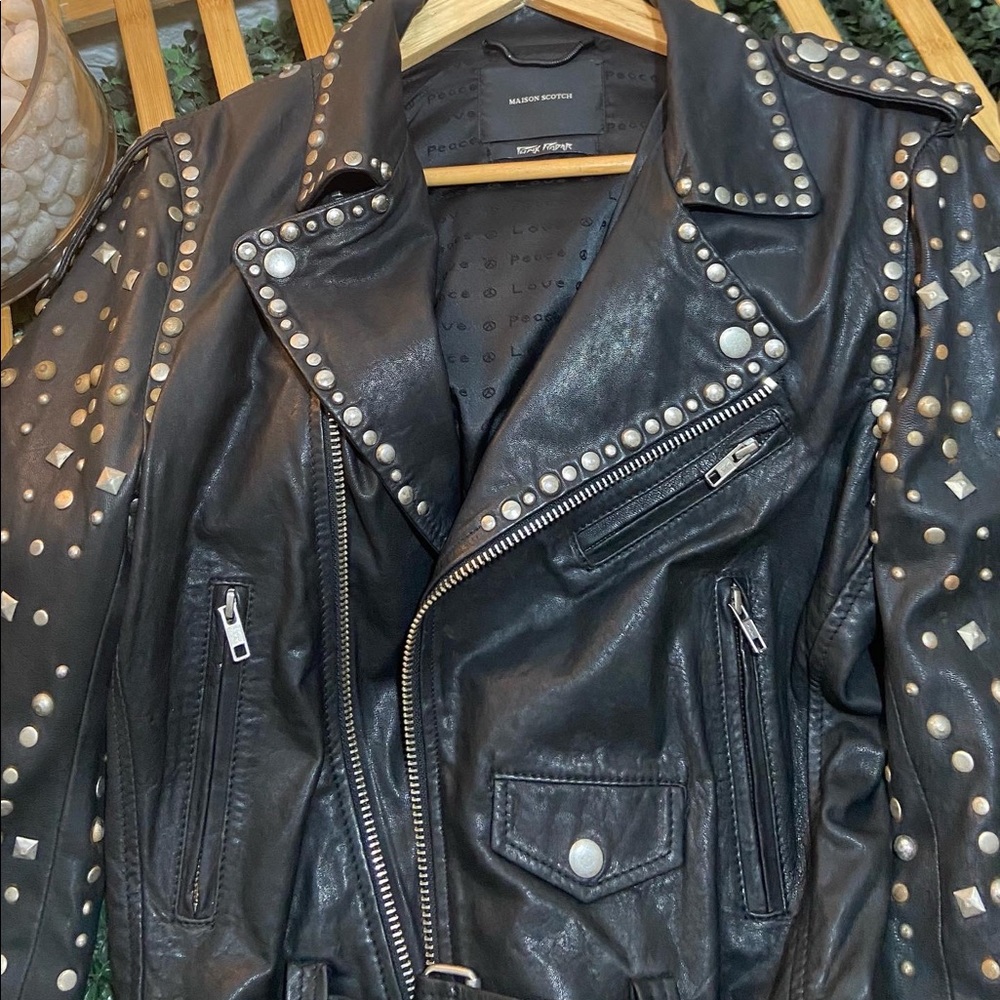 MAISON SCOTCH VINTAGE STUDDED LEATHER JACKET  . Size - M - Picture 8 of 17
